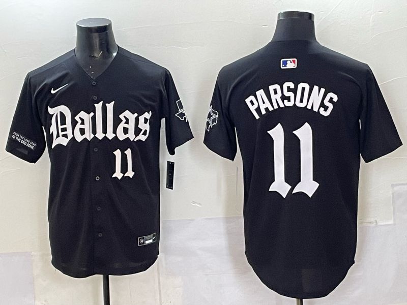 Men 2025 Nike Dallas Cowboys #11 Parsons Black 5th generation Joint Name Limited NFL Jersey 012->dallas cowboys->NFL Jersey